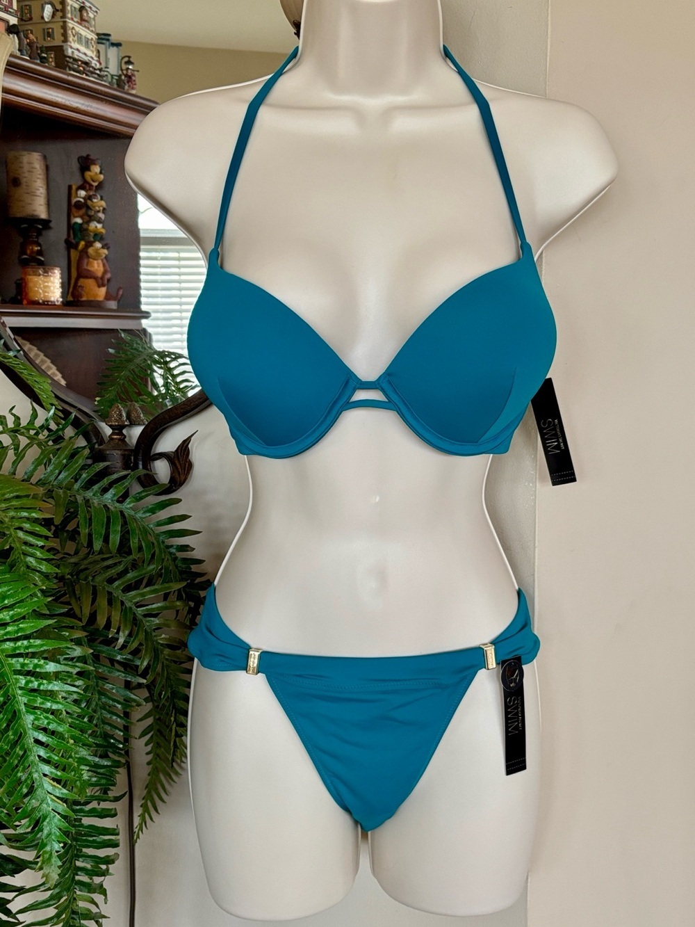 Brand New Victoria's Secret Swim Bikini Bombshell Bra Push Up Halter & Bottoms